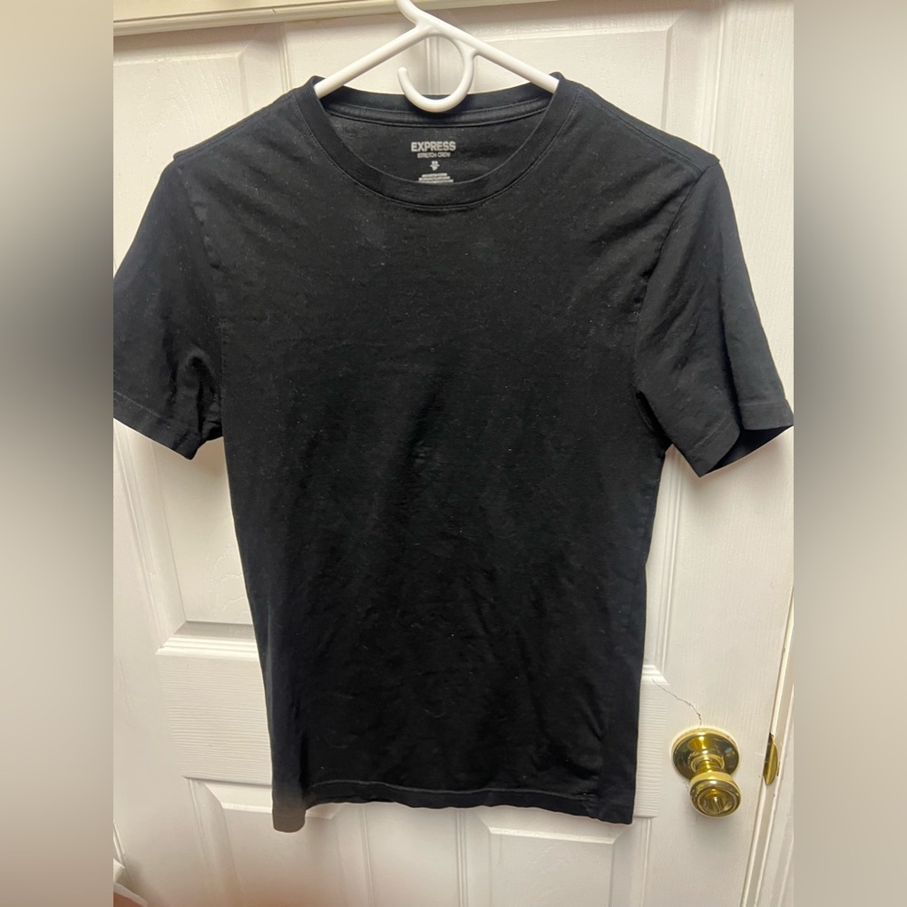 Express MEN XS extra small stretch crew neck shortsleeved tee black
